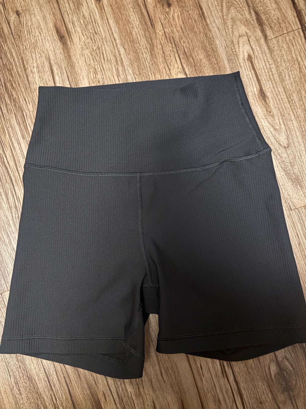 Reflex Black High-Waist Ribbed Women’s Shorts